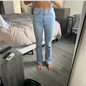 Zara Light Blue Straight Leg Jeans